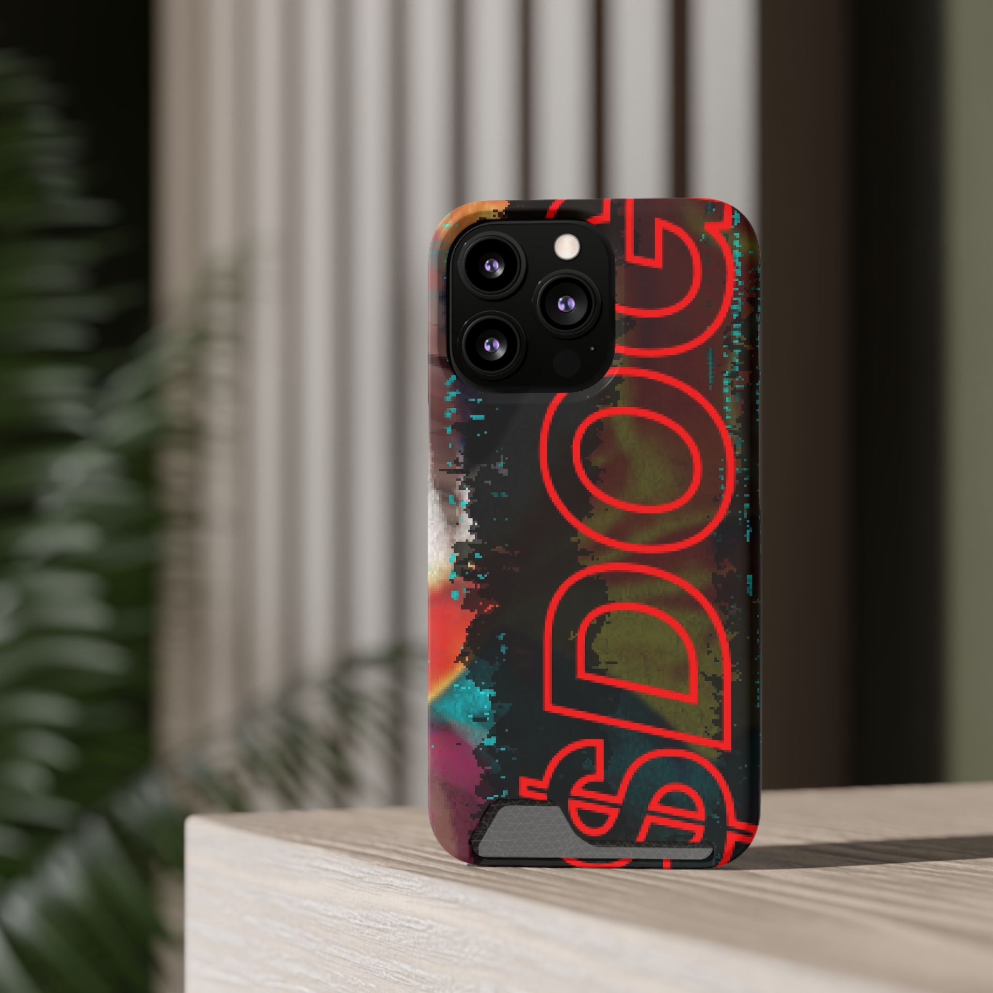 Phone Case — Bold Neon “D0G” Card Holder Wallet