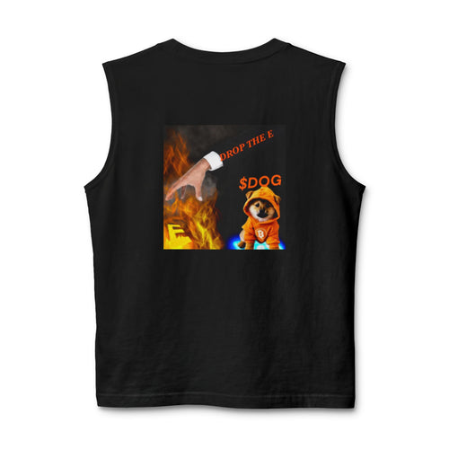 $Dog coin Meme Muscle Tank — “Drop The E” Crypto Dog Graphic Tank Top
