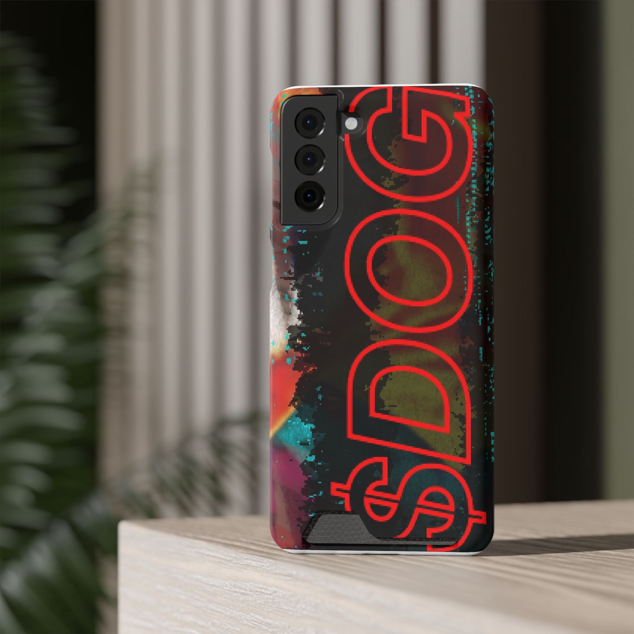 Phone Case — Bold Neon “D0G” Card Holder Wallet