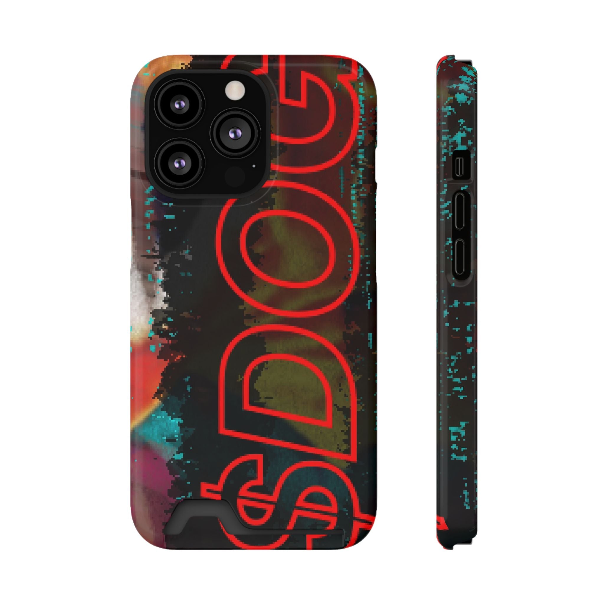 Phone Case — Bold Neon “D0G” Card Holder Wallet