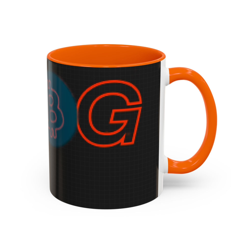 $DOG, Bitcoin Decentralized Accent Coffee Mug (11oz, 15oz) — Orange Accent Crypto Tea Cup