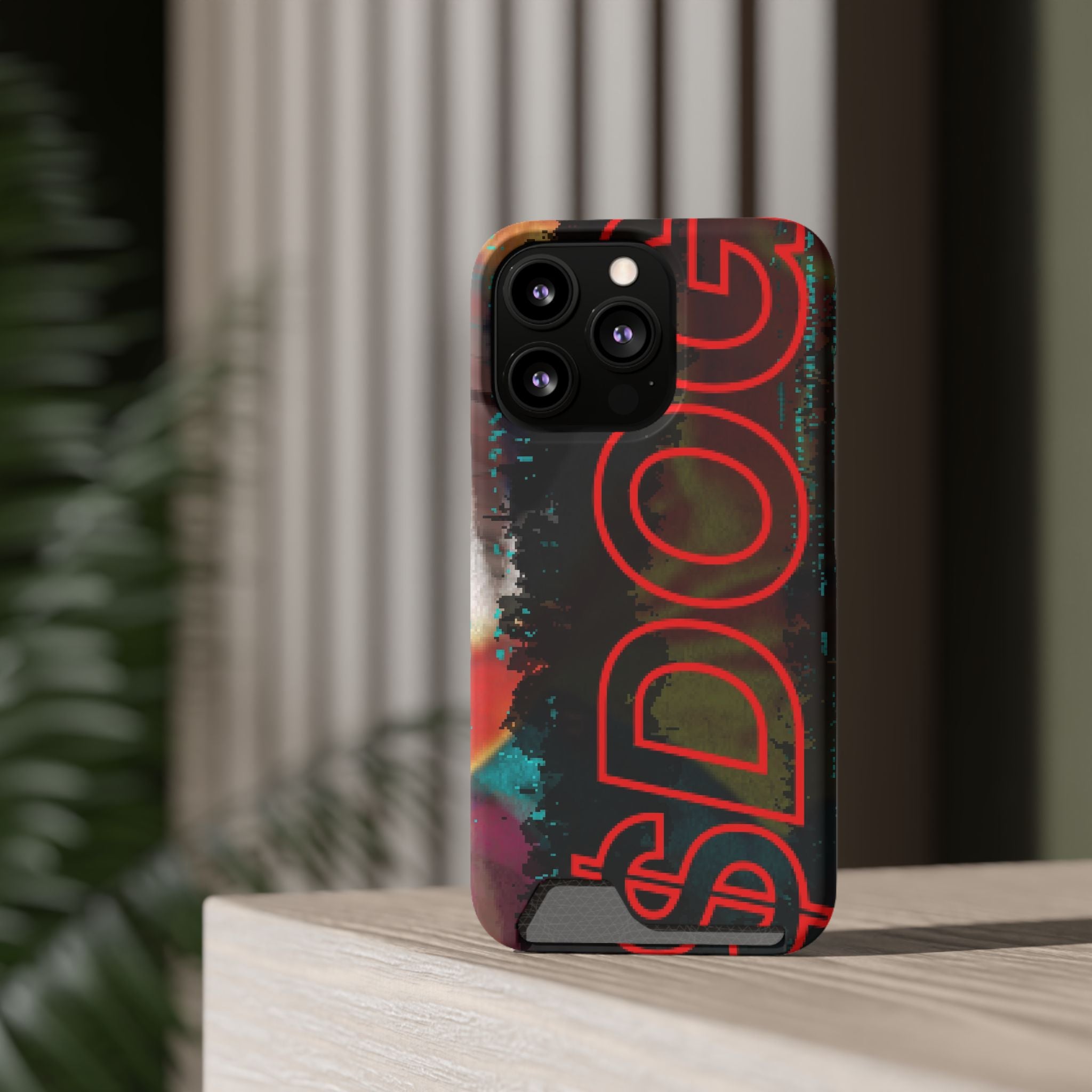 Phone Case — Bold Neon “D0G” Card Holder Wallet