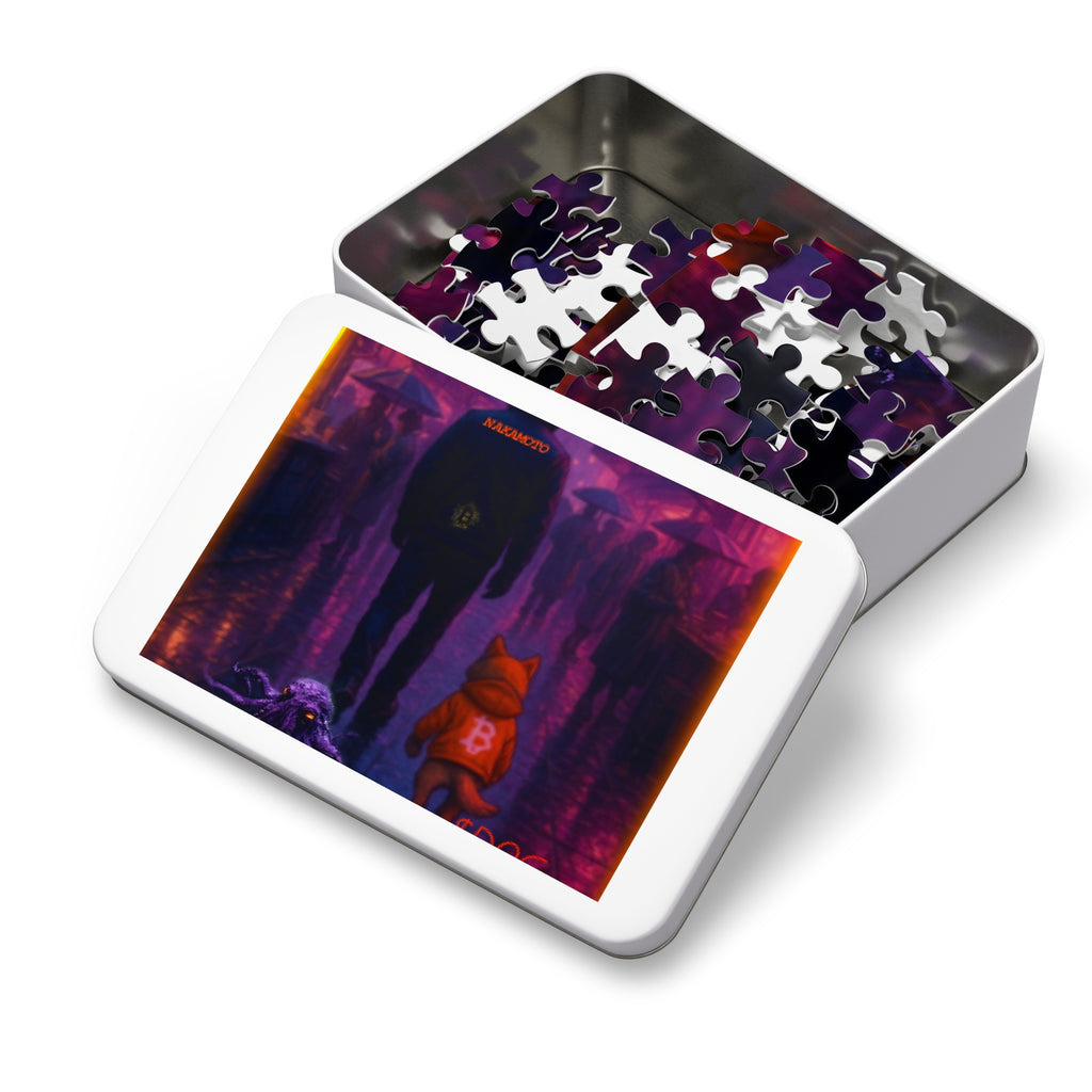 $DOG, Bitcoin Nakamoto Art Puzzle Tin — Neon Crypto Jigsaw