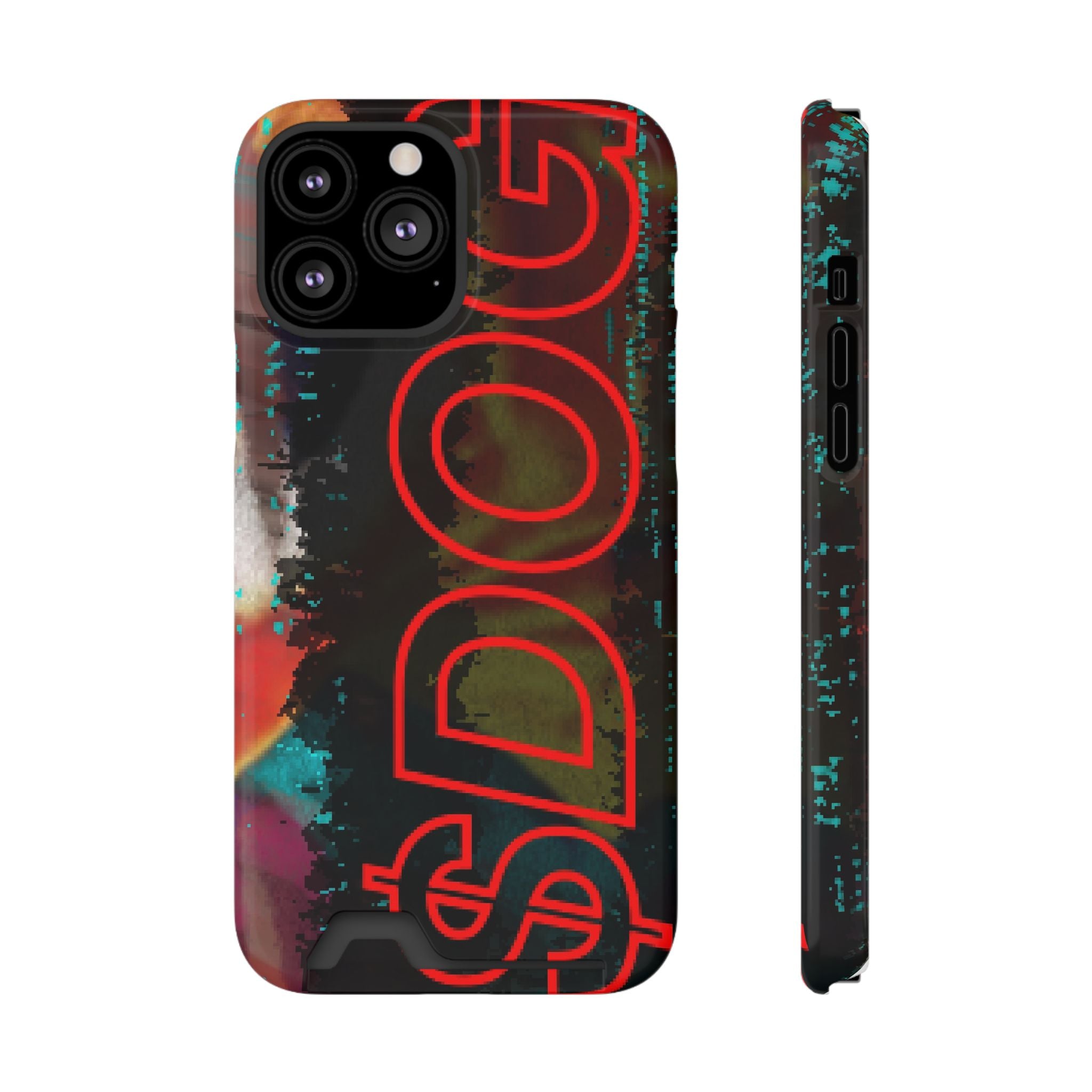 Phone Case — Bold Neon “D0G” Card Holder Wallet