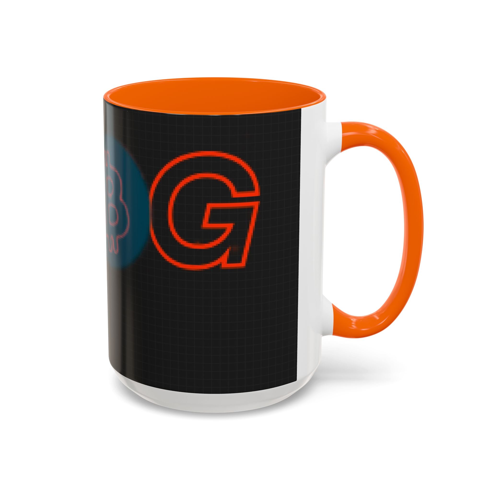 $DOG, Bitcoin Decentralized Accent Coffee Mug (11oz, 15oz) — Orange Accent Crypto Tea Cup