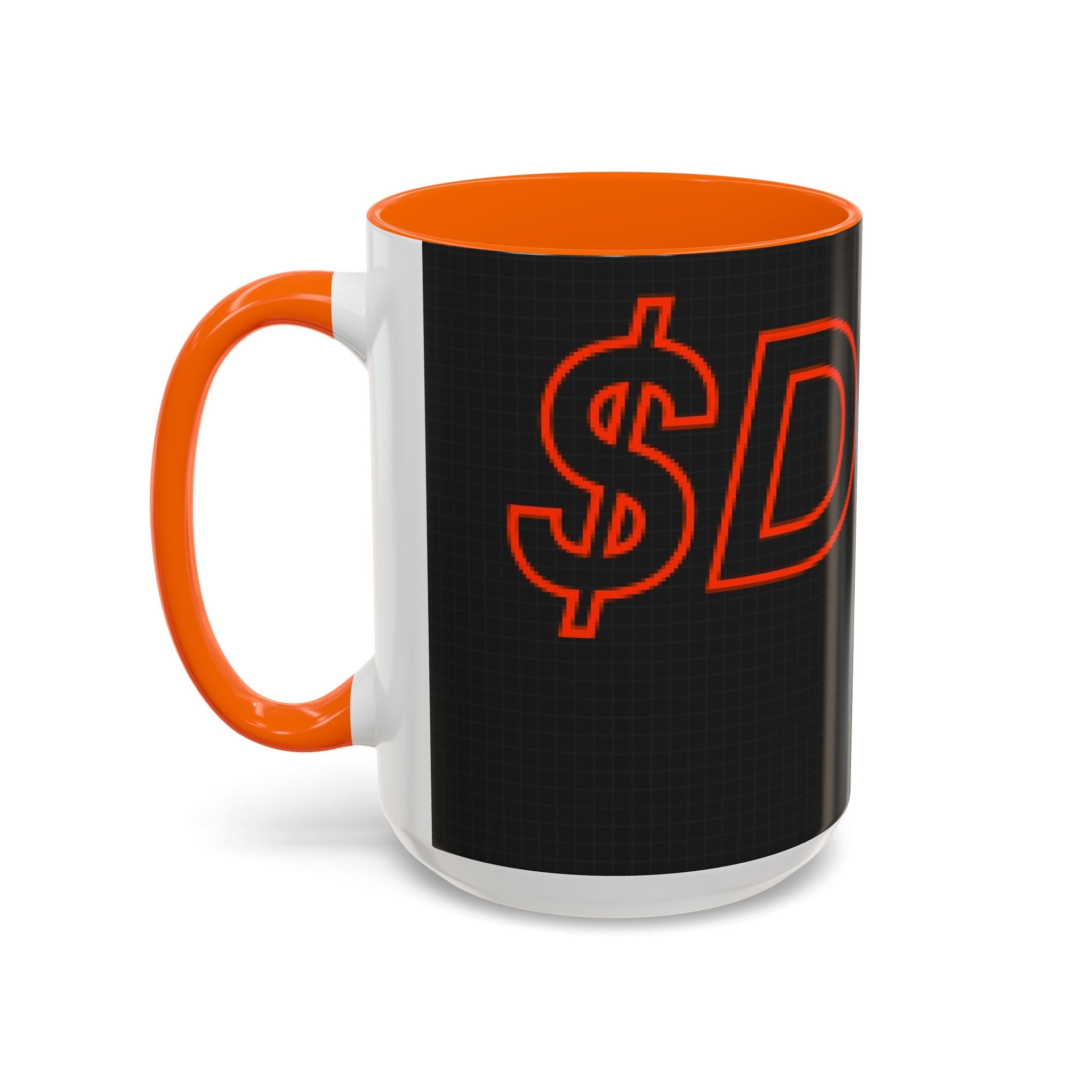 $DOG, Bitcoin Decentralized Accent Coffee Mug (11oz, 15oz) — Orange Accent Crypto Tea Cup