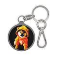 Bitcoin Shiba Keyring Tag – Cute Doge Puppy in Orange Hoodie Keychain