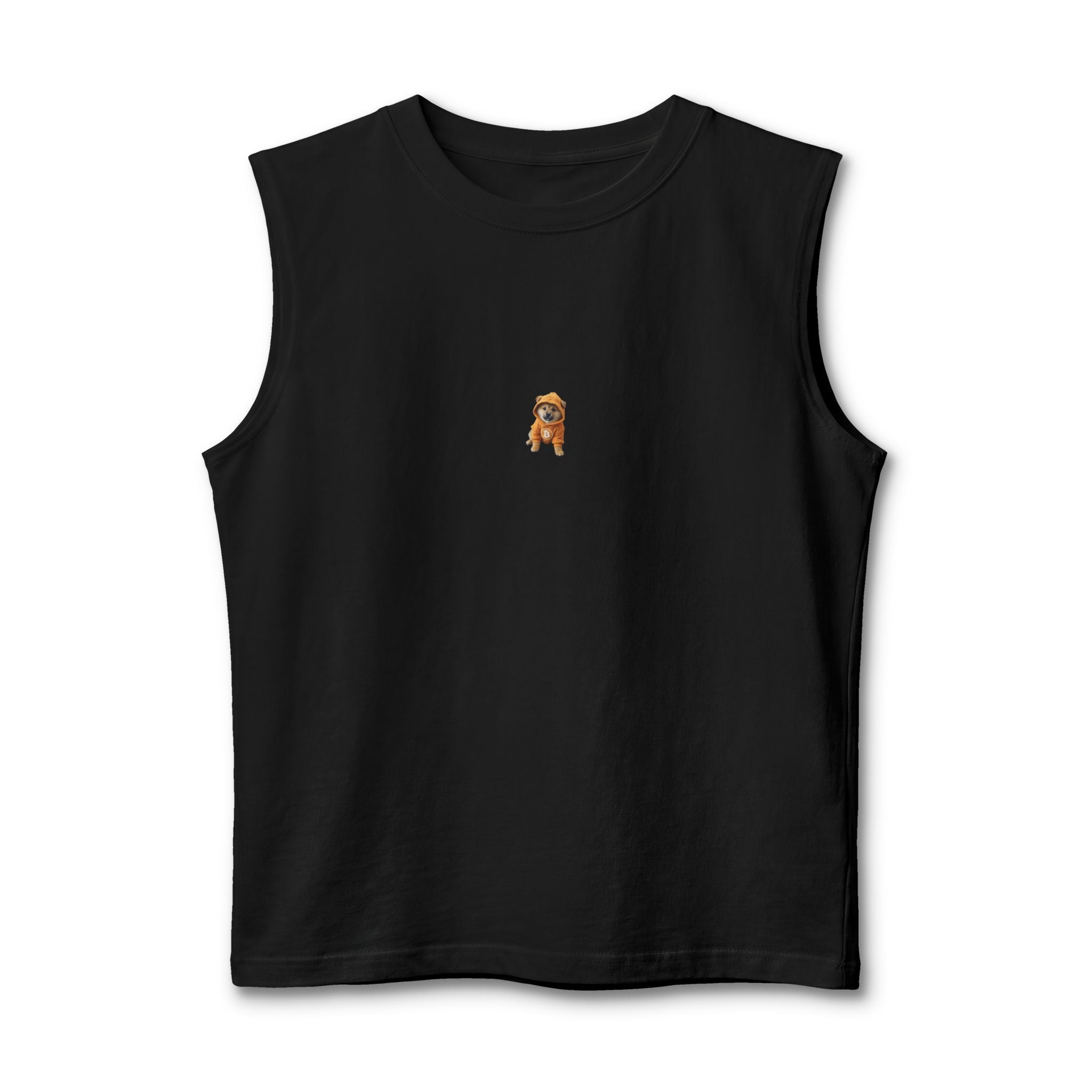 $Dog coin Meme Muscle Tank — “Drop The E” Crypto Dog Graphic Tank Top