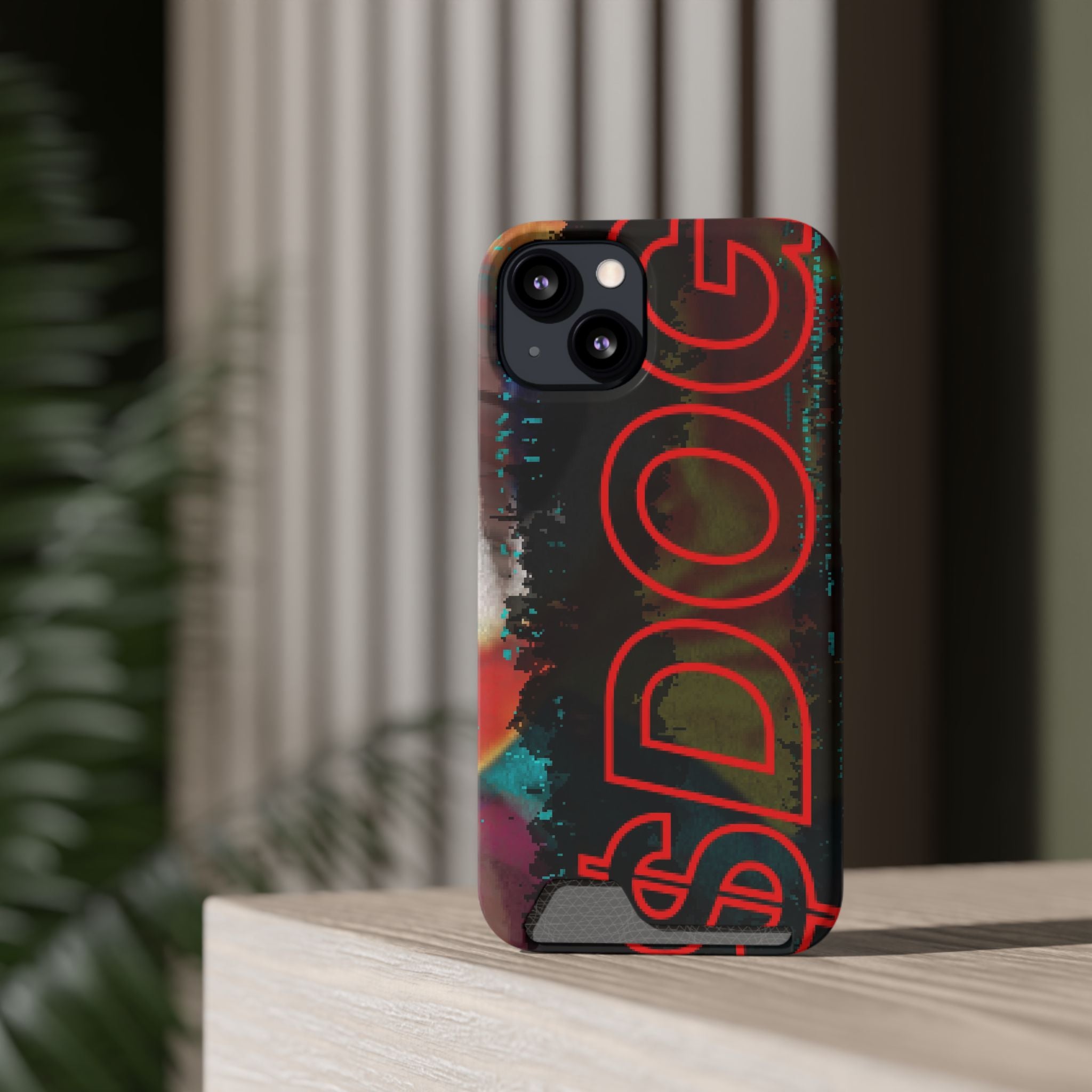Phone Case — Bold Neon “D0G” Card Holder Wallet