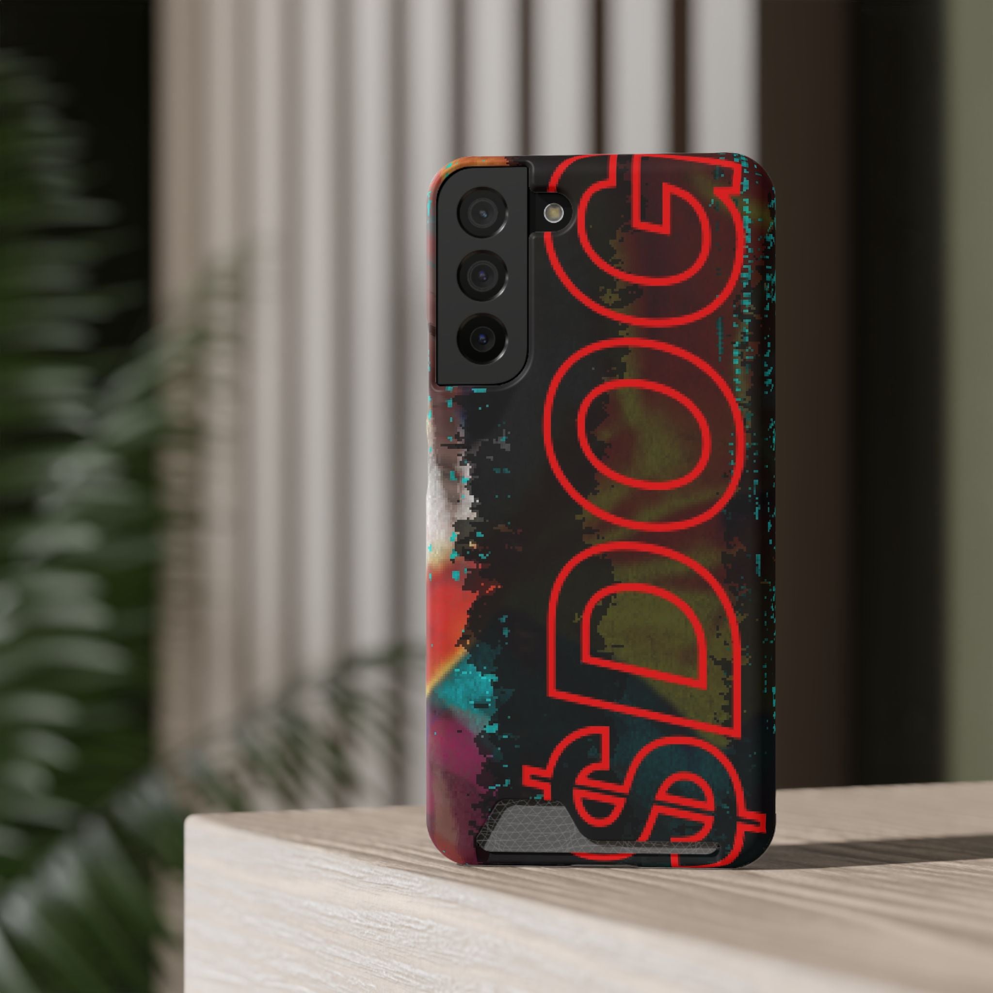 Phone Case — Bold Neon “D0G” Card Holder Wallet