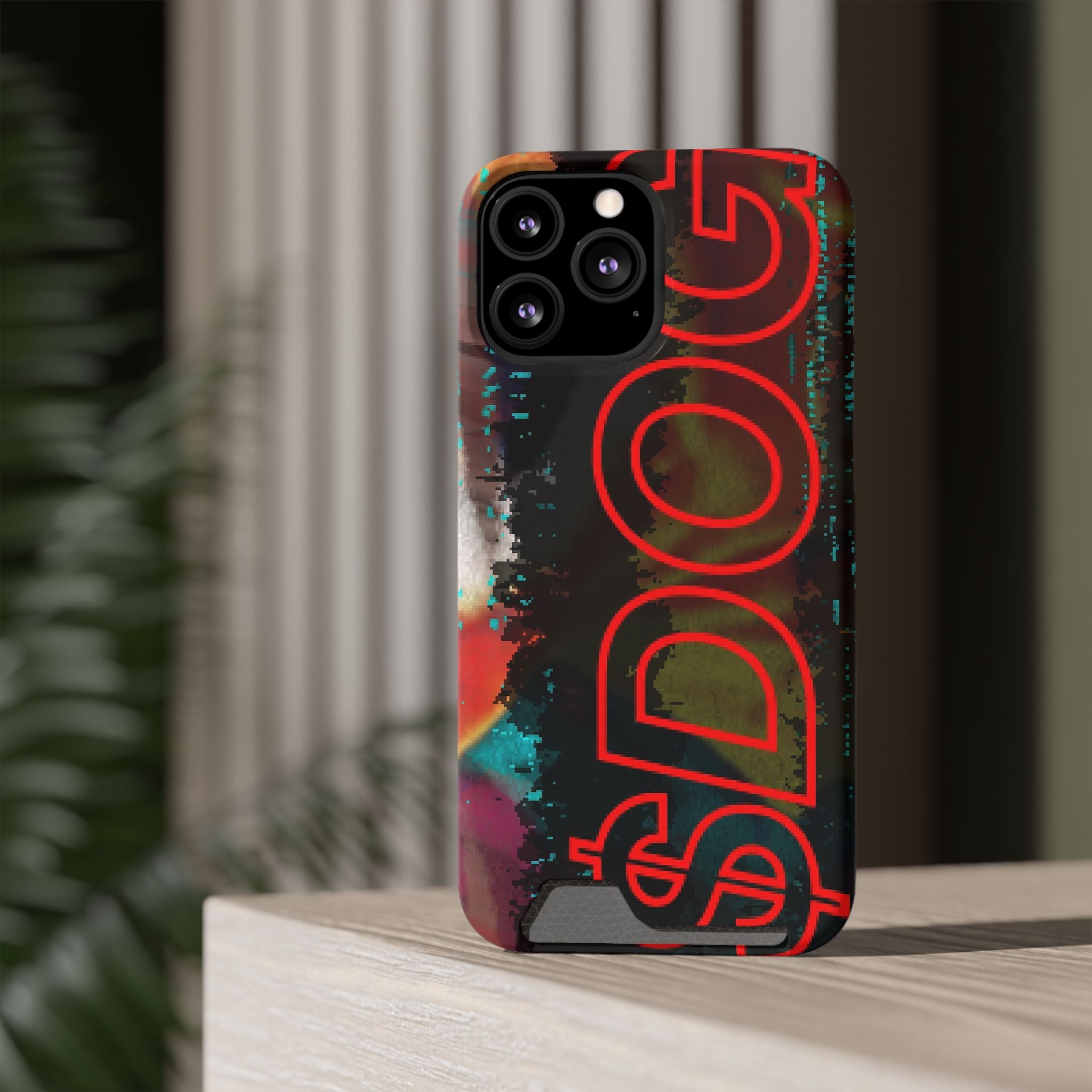 Phone Case — Bold Neon “D0G” Card Holder Wallet