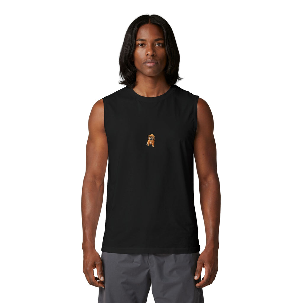 $Dog coin Meme Muscle Tank — “Drop The E” Crypto Dog Graphic Tank Top