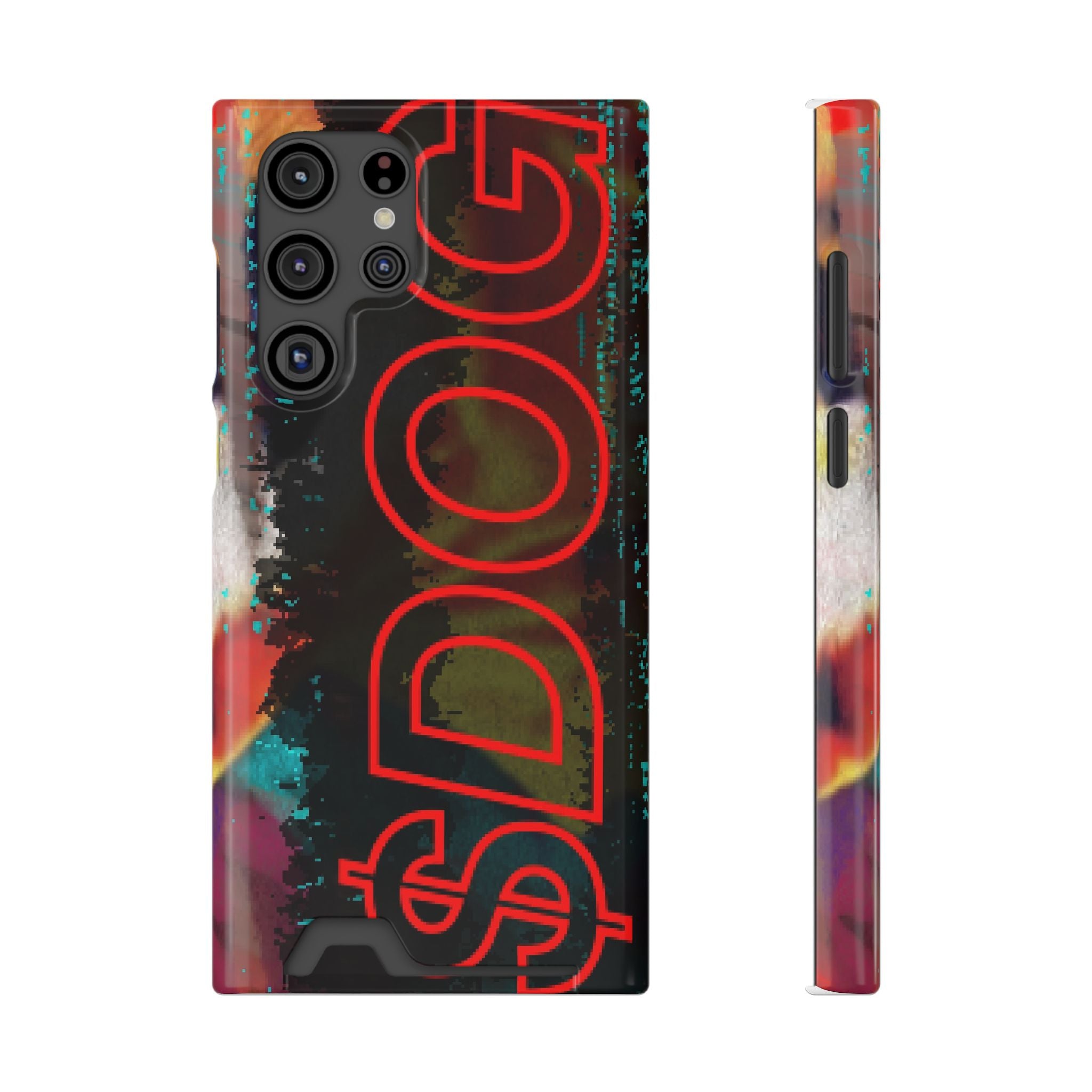 Phone Case — Bold Neon “D0G” Card Holder Wallet