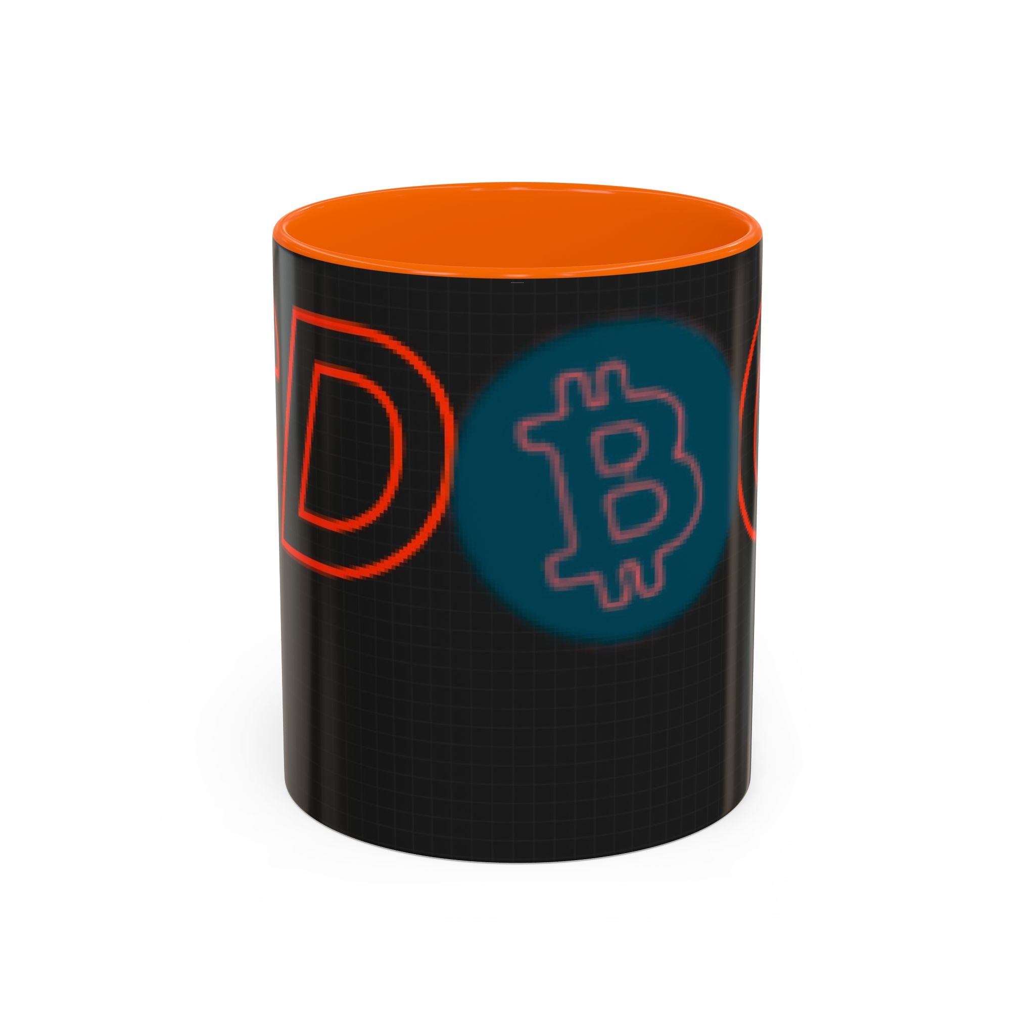 $DOG, Bitcoin Decentralized Accent Coffee Mug (11oz, 15oz) — Orange Accent Crypto Tea Cup