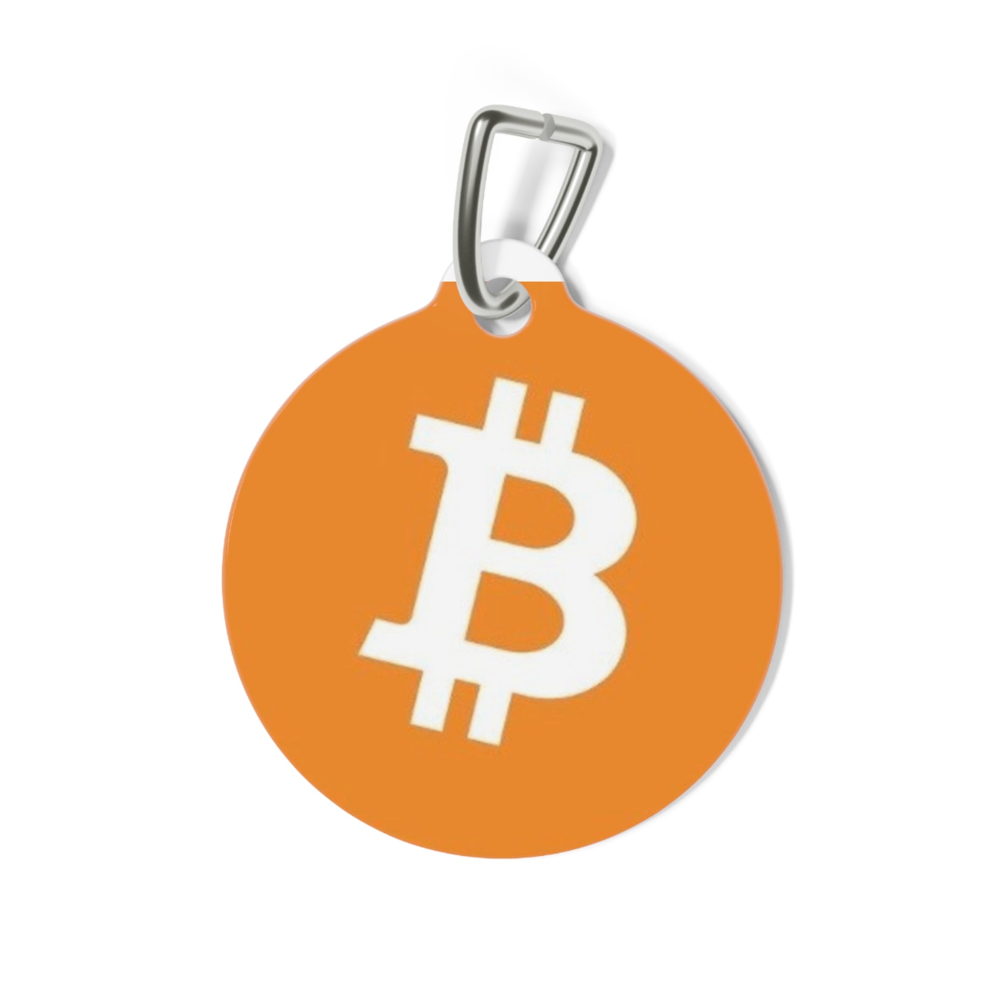 Bitcoin Dog Pet Tag – Orange Crypto $DOG ID Tag