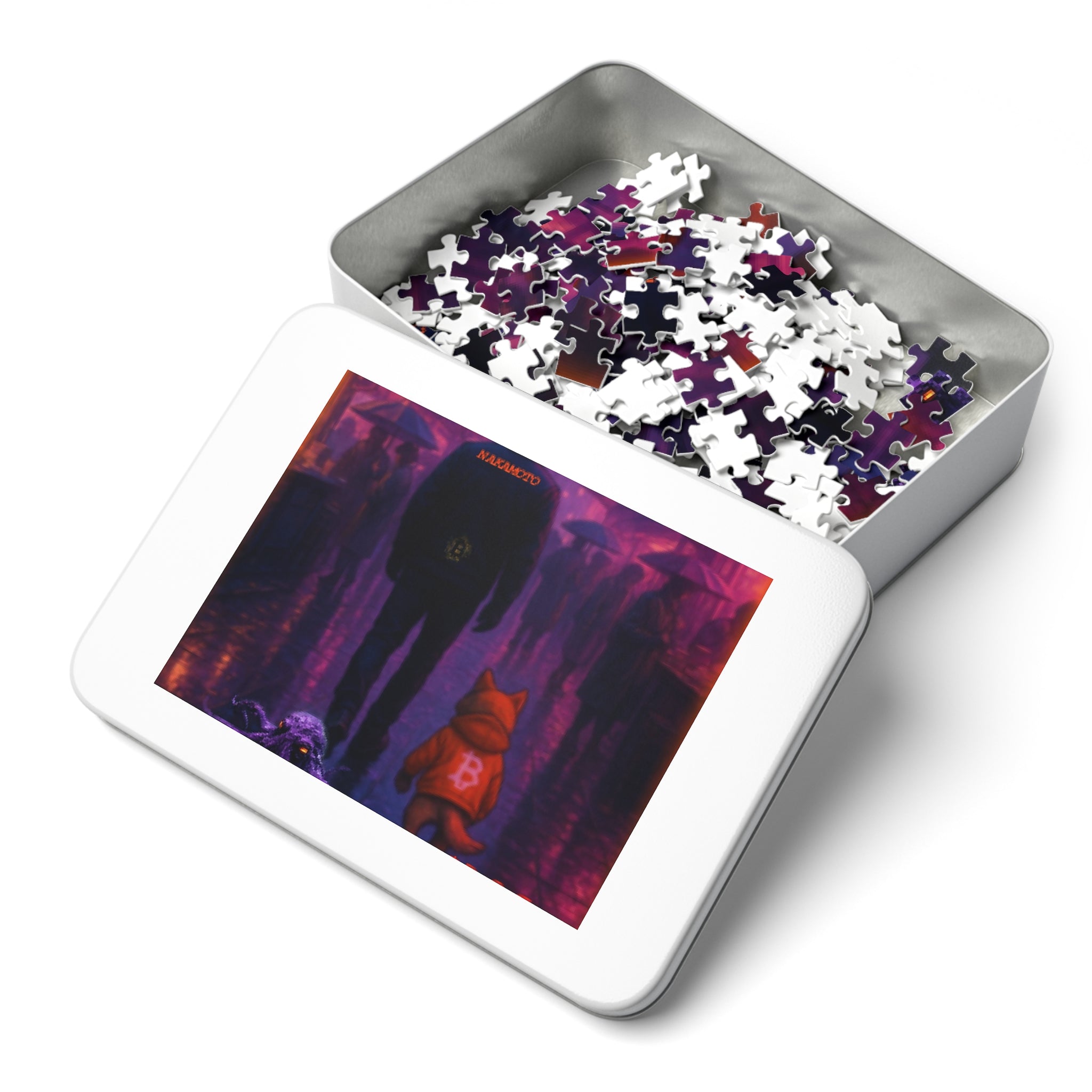 $DOG, Bitcoin Nakamoto Art Puzzle Tin — Neon Crypto Jigsaw
