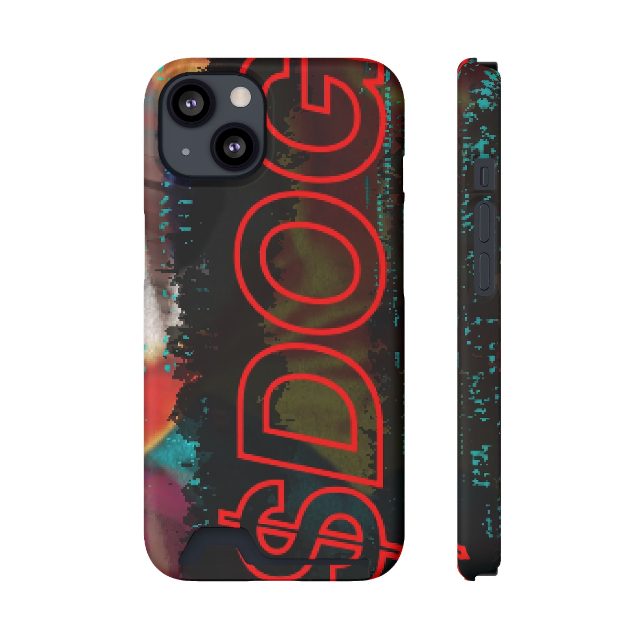 Phone Case — Bold Neon “D0G” Card Holder Wallet