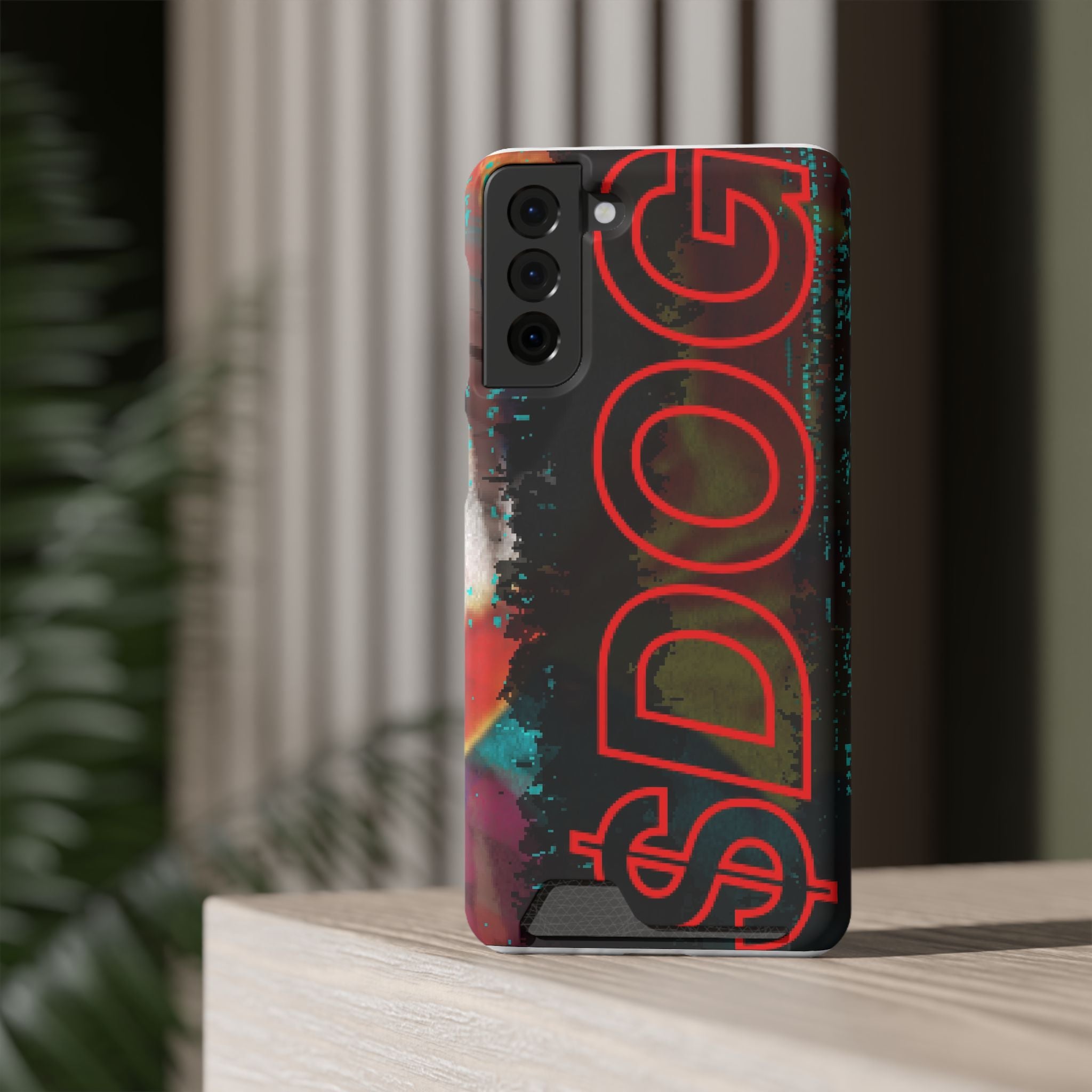 Phone Case — Bold Neon “D0G” Card Holder Wallet