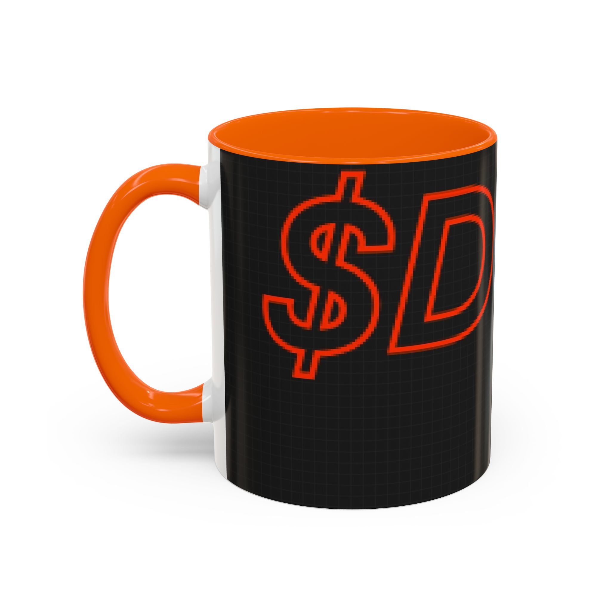 $DOG, Bitcoin Decentralized Accent Coffee Mug (11oz, 15oz) — Orange Accent Crypto Tea Cup