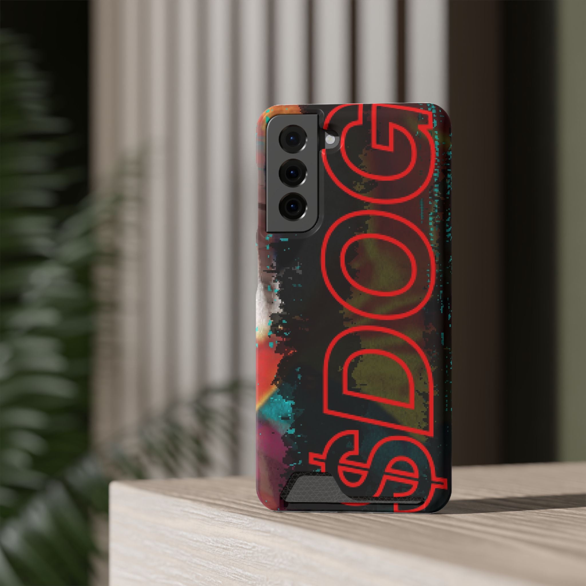 Phone Case — Bold Neon “D0G” Card Holder Wallet