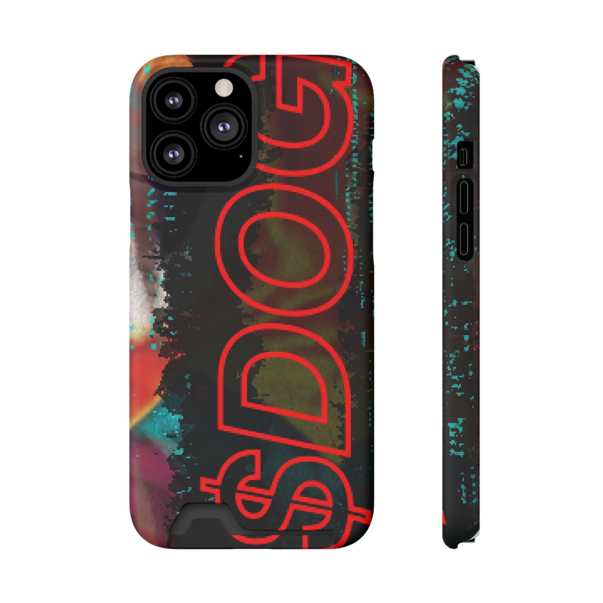Phone Case — Bold Neon “D0G” Card Holder Wallet
