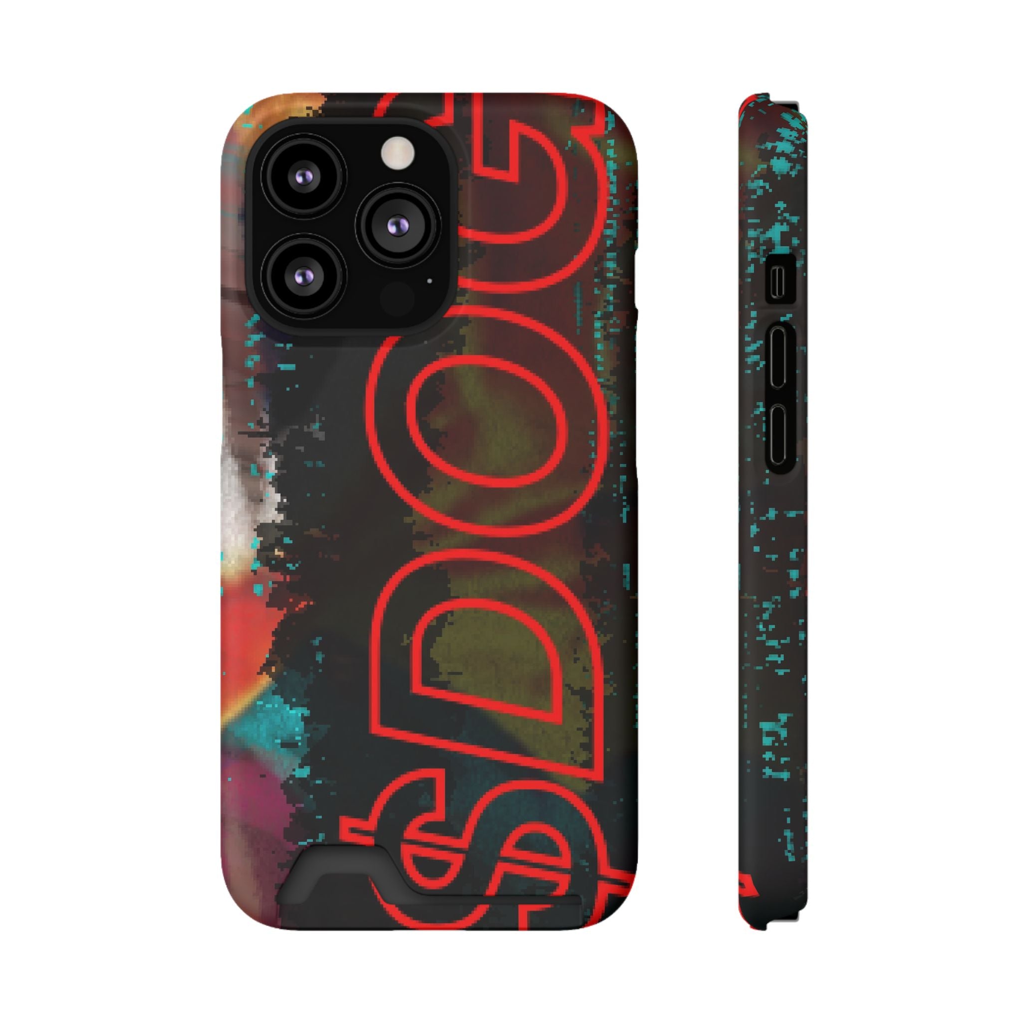 Phone Case — Bold Neon “D0G” Card Holder Wallet