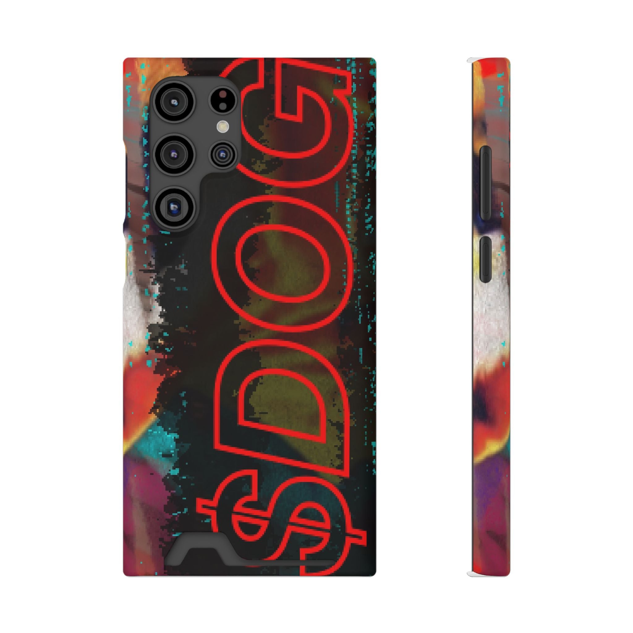 Phone Case — Bold Neon “D0G” Card Holder Wallet