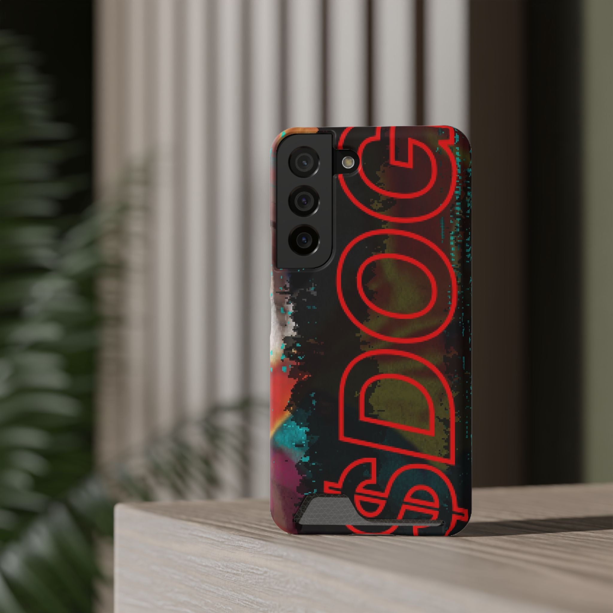 Phone Case — Bold Neon “D0G” Card Holder Wallet