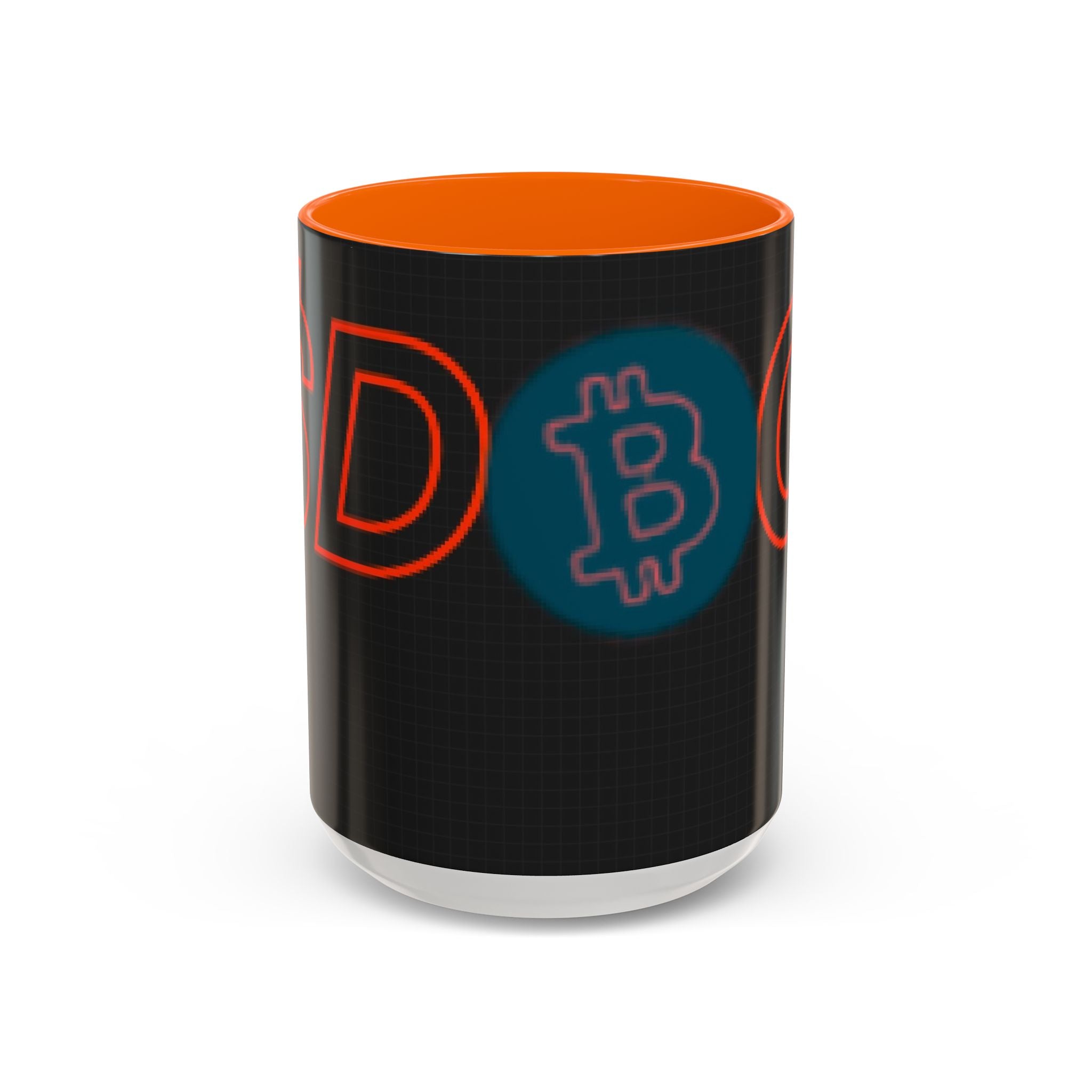 $DOG, Bitcoin Decentralized Accent Coffee Mug (11oz, 15oz) — Orange Accent Crypto Tea Cup